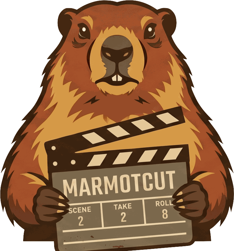 The Marmotcut marmot, holding a clapperboard